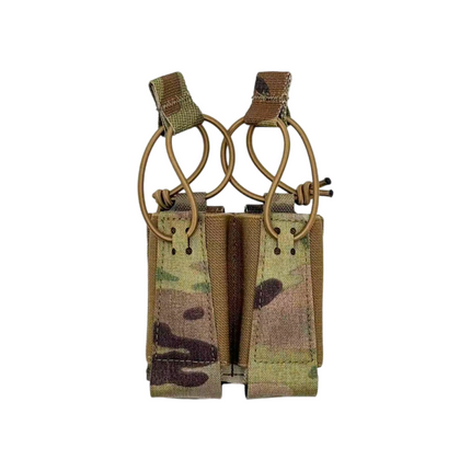 GBRS Style Double Pistol Magazine Pouch - Bungee Retention